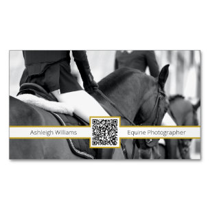 QR Code Minimal Horse/Equine Photographer Business Magnetic Business Card