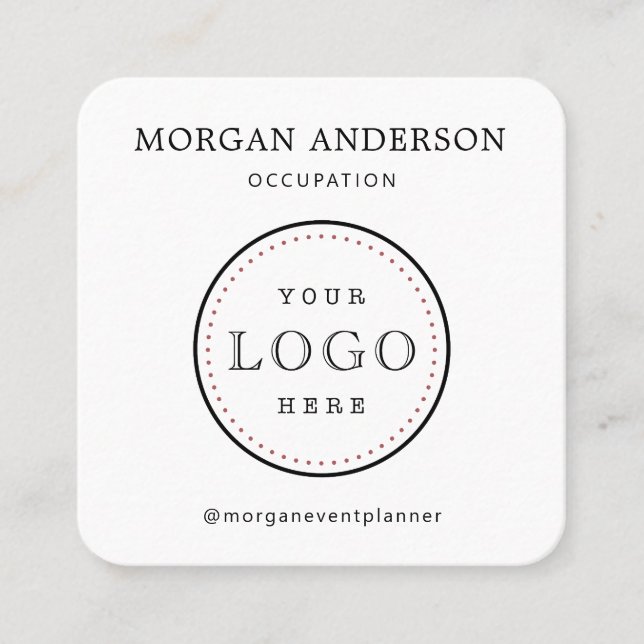 QR Code Minimal Logo Square Business Card (Front)