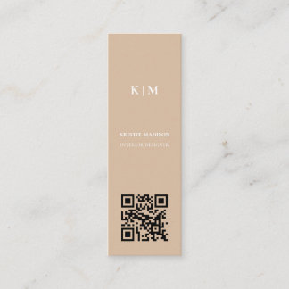 Qr code Minimal trendy Interior Designer Mini Business Card