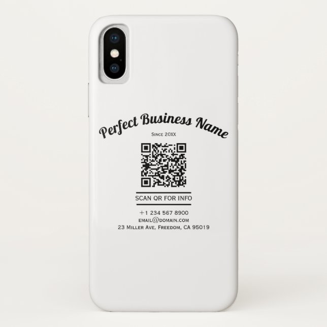 QR Code Minimalist Black And White Simple Clear Case-Mate iPhone Case (Back)