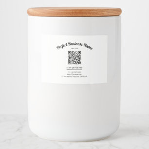 QR Code Minimalist Black And White Simple Clear Food Label