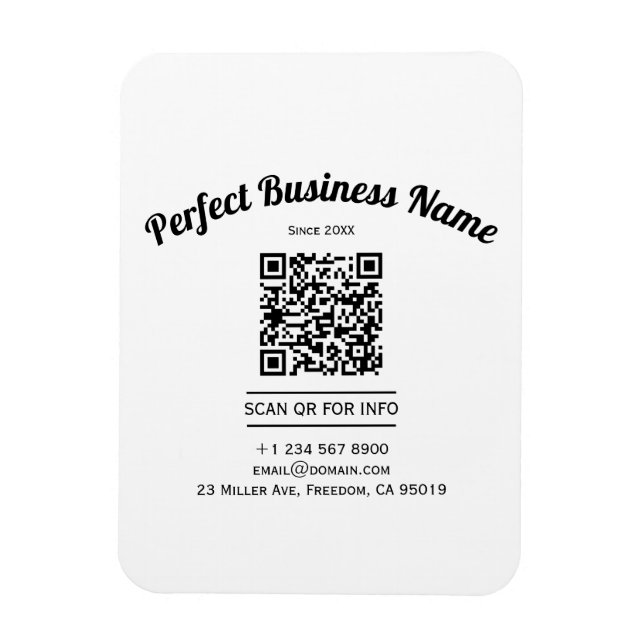 QR Code Minimalist Black And White Simple Clear Magnet (Vertical)