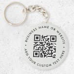 QR Code | Minimalist Clean Simple Grey Budget Keychain<br><div class="desc">A simple custom grey QR code keychain template in a modern minimalist style which can be easily updated with your QR code,  business name or website and custom text,  eg. scan me to...  #QRcode #keychain #business</div>