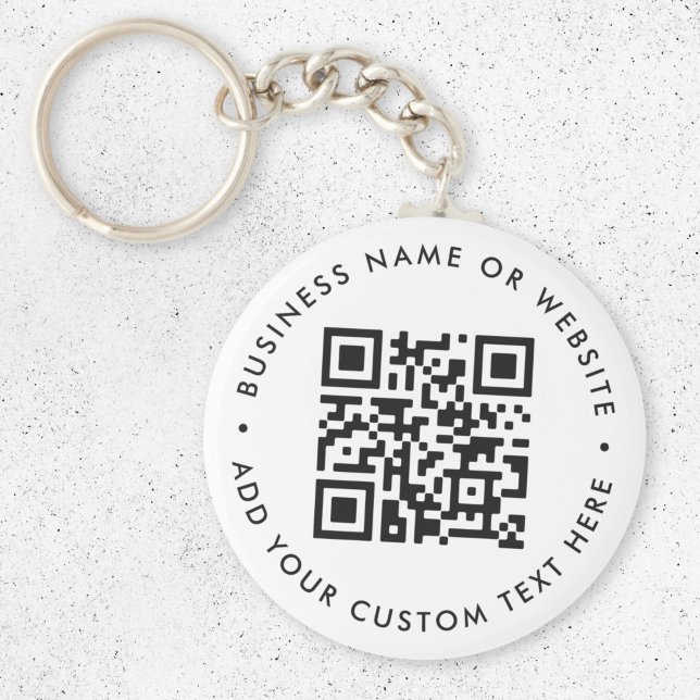 QR Code Minimalist Clean Simple White Budget Keychain (Creator Uploaded)