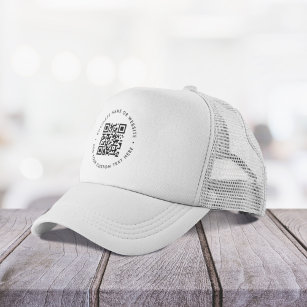 QR Code Minimalist Clean Simple White Business Trucker Hat