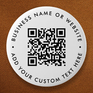 QR Code Minimalist Clean Simple White Round 2 Inch Round Button