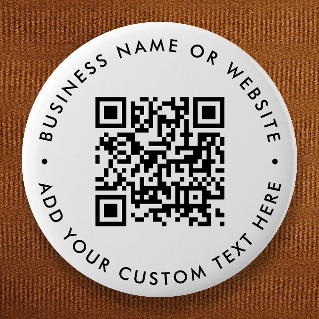 QR Code Minimalist Clean Simple White Round 2 Inch Round Button (Creator Uploaded)