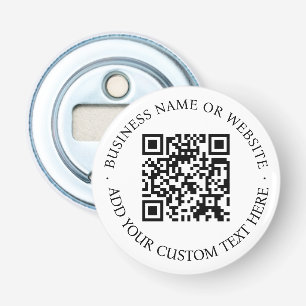 QR Code   Minimalist Clean Simple White Scan Me Bottle Opener