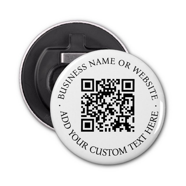 QR Code | Minimalist Clean Simple White Scan Me Bottle Opener (Front)