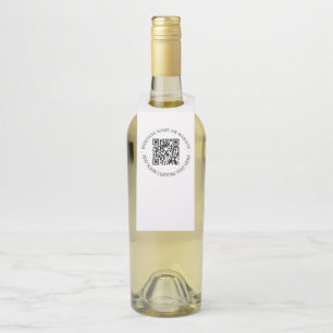 QR Code Minimalist Clean Simple White Scan Me Bottle Tag