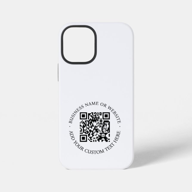 QR Code | Minimalist Clean Simple White Scan Me iPhone Case (Back)