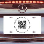 QR Code | Minimalist Clean Simple White Scan Me License Plate<br><div class="desc">A simple custom white QR code license plate template in a modern minimalist style which can be easily updated with your QR code,  business name or website and custom text,  eg. scan me to... </div>