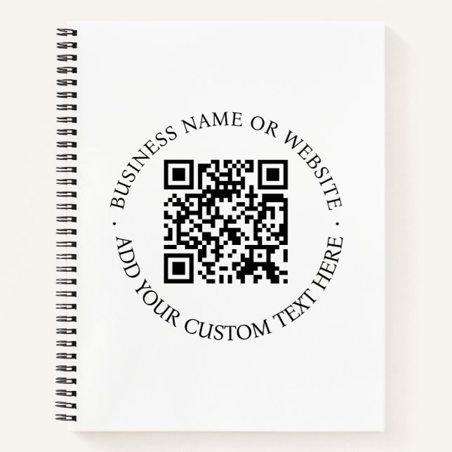 QR Code | Minimalist Clean Simple White Scan Me Notebook (Front)