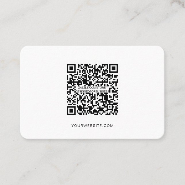 QR code, Minimalist Modern, Simple,black and white Business Card (Front)
