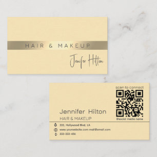 Qr code Minimalist professional modern gold foil Business Card