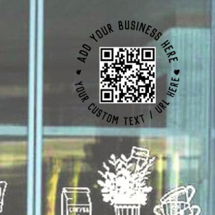 QR Code   Minimalist Simple Business Scannable Win Window Cling