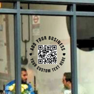 QR Code   Minimalist Simple Business Scannable Win Window Cling