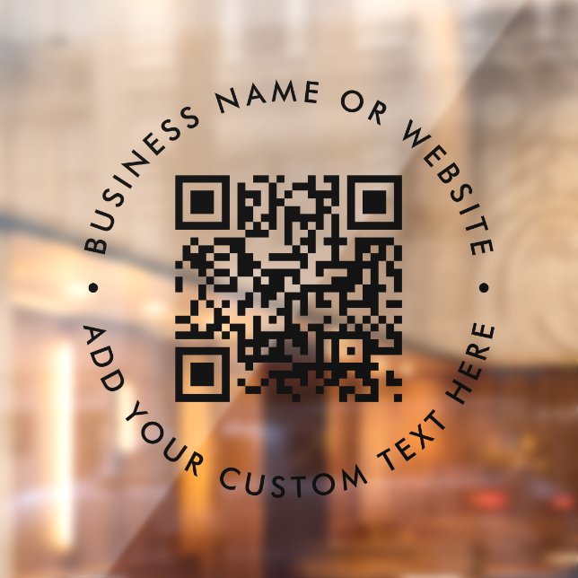 QR Code | Minimalist Simple Business Scannable Window Cling (Sheet 2)