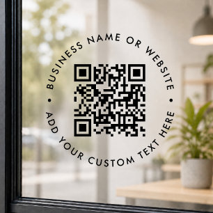 QR Code   Minimalist Simple Business Scannable Window Cling