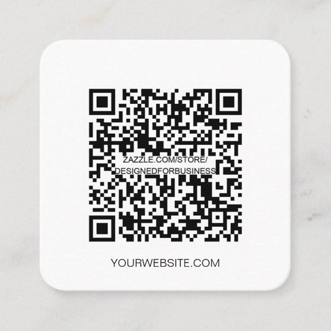  QR code Minimalist social media simple Burgundy Square Business Card (Front)