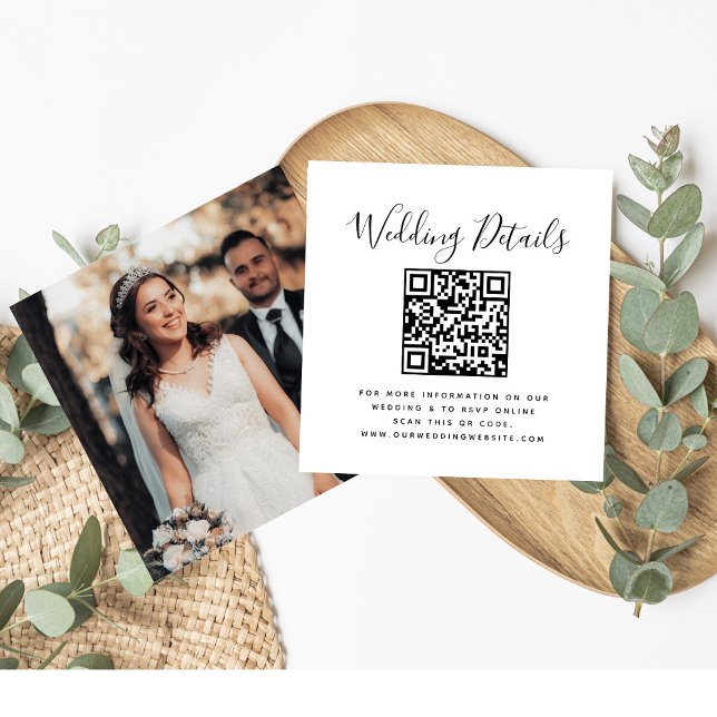 QR Code Minimalist Wedding RSVP  Enclosure Card (Creator Uploaded)