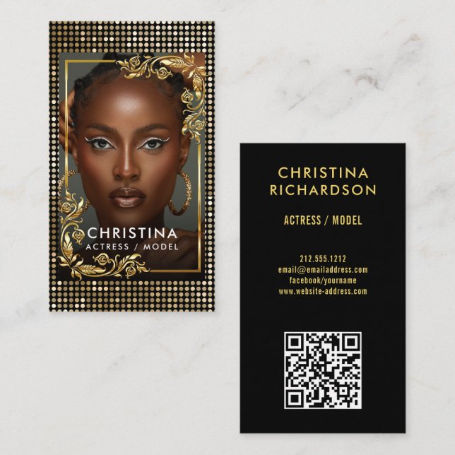 QR code Models dancers actress photographer photo Business Card (Front/Back)