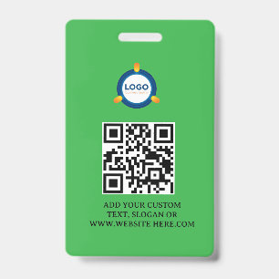 QR Code Modern Black Business Logo Event Badge