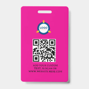 QR Code Modern Black Business Logo Event Badge