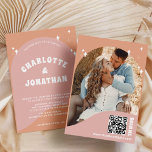 QR Code Modern Bright Retro Wedding Invitation<br><div class="desc">QR Code Modern Bright Retro Wedding Invitation</div>