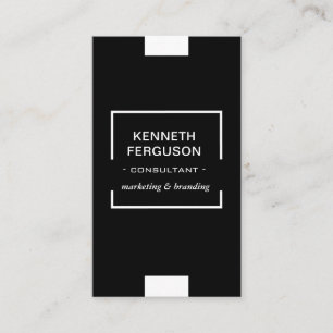 QR Code Modern Business Black White Business Card