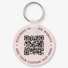 QR Code | Modern Business Blush Pink Round