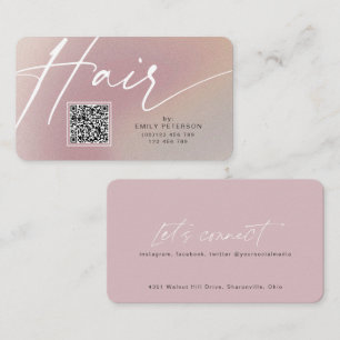 QR code modern business cards for hair stylist