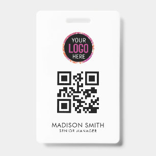 QR Code   Modern  Business Logo Event Badge