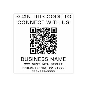 QR Code Modern Business Rubber Stamp