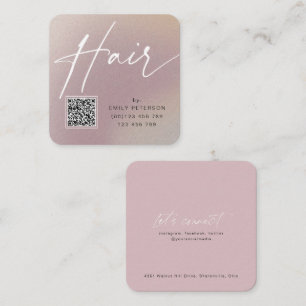 QR code modern chic hair styling Square Business Card
