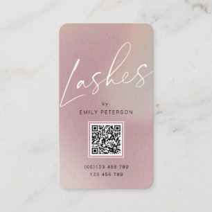 QR code modern chic lash extension vertical Busine Business Card