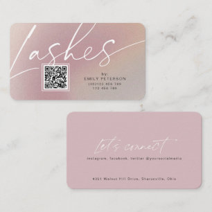 QR code modern chic stylish lash business cards