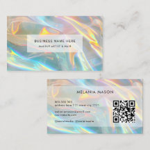 QR Code Modern Elegant Holographic Irediscent