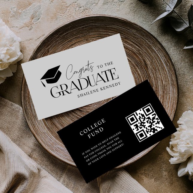 QR Code Modern Graduation College Fund Scan Card (Creator Uploaded)