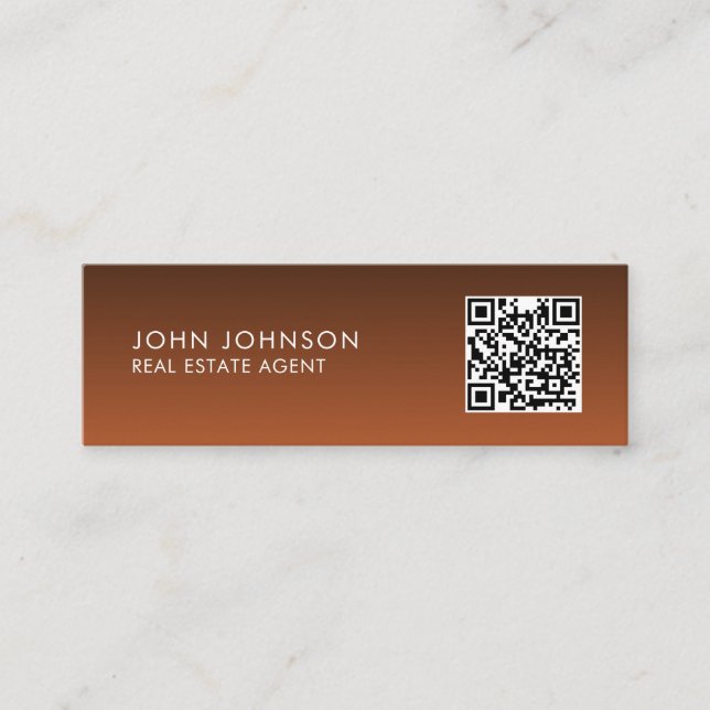 QR Code Modern Mini Business Card (Front)