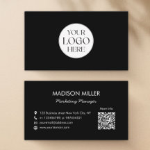 QR Code Modern Minimalist Black White Customized