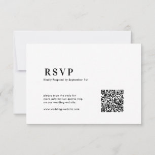  QR Code Modern Minimalist Bold Typography Wedding RSVP Card