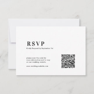  QR Code Modern Minimalist Bold Typography Wedding RSVP Card