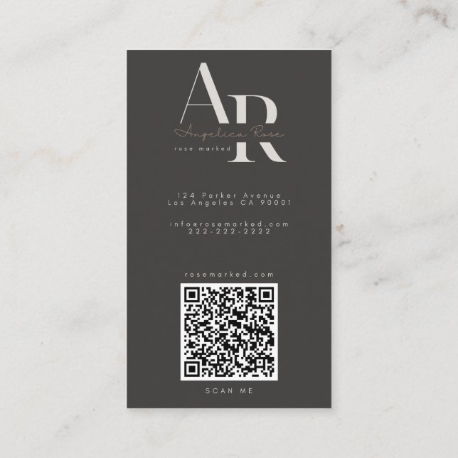 QR Code Modern Minimalist Business Cards (Back)