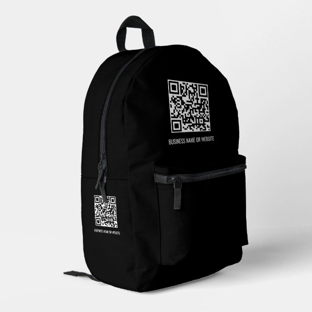 QR Code Modern Minimalist Business Promotional  Printed Backpack (Back Corner Left)