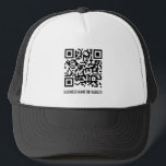 QR Code Modern Minimalist Business Promotional Trucker Hat<br><div class="desc">A modern minimalist personalized business hat with QR code and text. Personalize with your QR code. Customize even further with a custom hat color.</div>