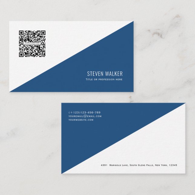 QR code Modern Minimalist Clean Professional Busin Business Card (Front/Back)