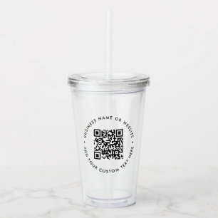 QR Code Modern Minimalist Clean Simple Business Acrylic Tumbler