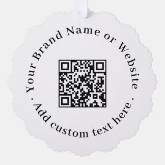 QR Code Modern Minimalist Corporate Holiday Design Ornament Card