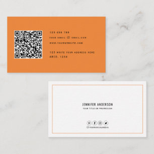 QR code Modern Minimalist Elegant Clean Simple Bu Business Card